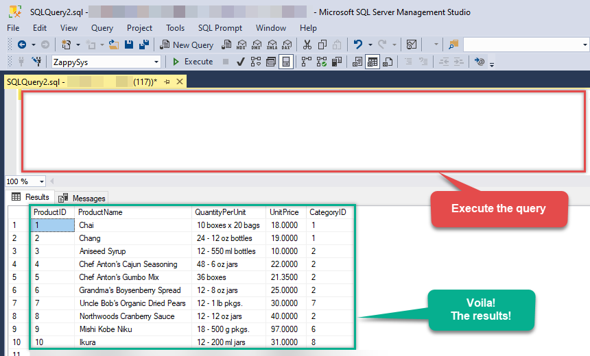 Execute query at Linked Server to ZappySys Data Gateway in SSMS