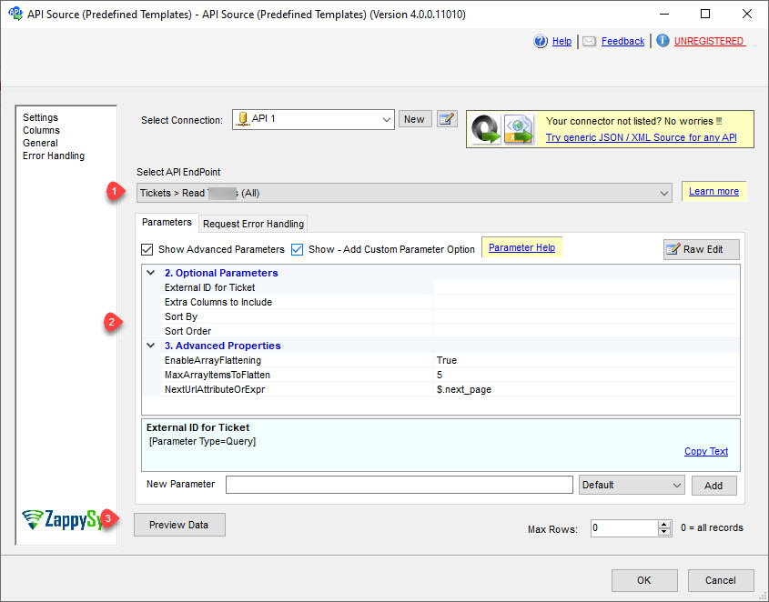 API Source - Select Endpoint