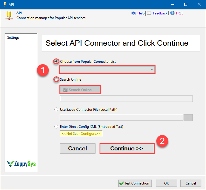 Google BigQuery Connector Selection
