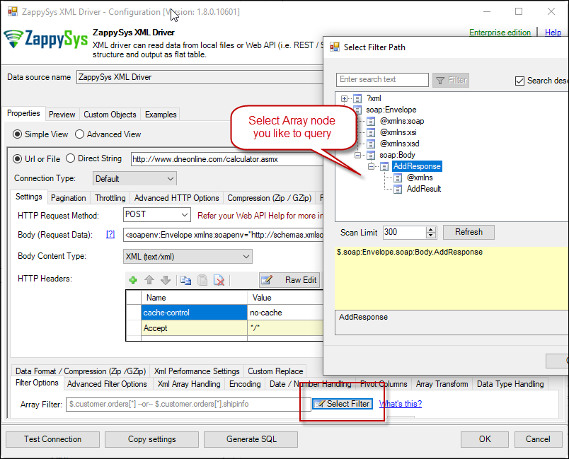Select Filter - Extract data from nested XML / SOAP API Response (Denormalize Hierarchy)
