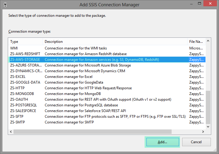 SSIS Amazon Redshift Create Connection