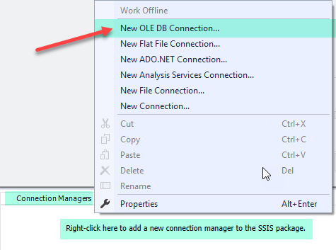 SSIS OLEDB - Connection